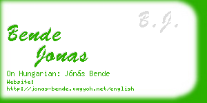 bende jonas business card